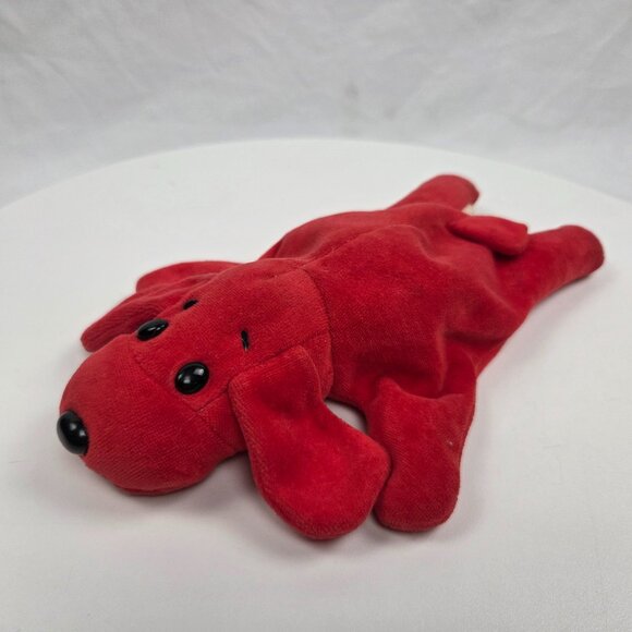 Red Laying Dog Bean Bag Filled 10" - Picture 1 of 7